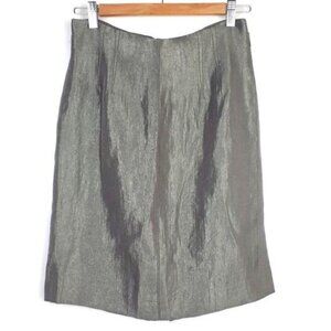 ANN TAYLOR - Silver Tone "Raw Silk Look" Skirt 2